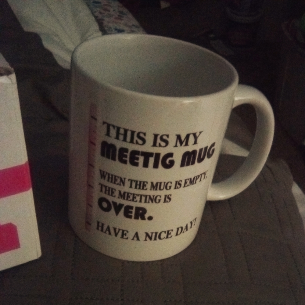 Novelty meeting coffee mug